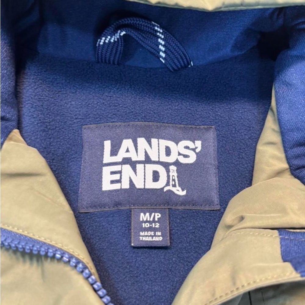 Lands' End Olive Hooded Utility Parka - Picture 4 of 4